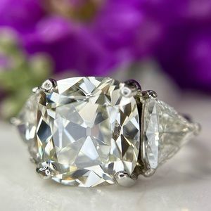 Magnificent 9.21 ctw Platinum GIA IGI Certified Diamond Trilogy Engagement Ring